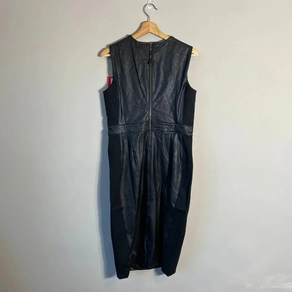 NWT Spanx Leather-Like Combo Fitted Sheath Dress Womens Medium Luxe Black 20393R - Picture 5 of 16